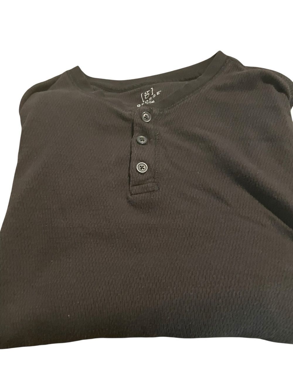 George Black Short-Sleeve Henley Shirt